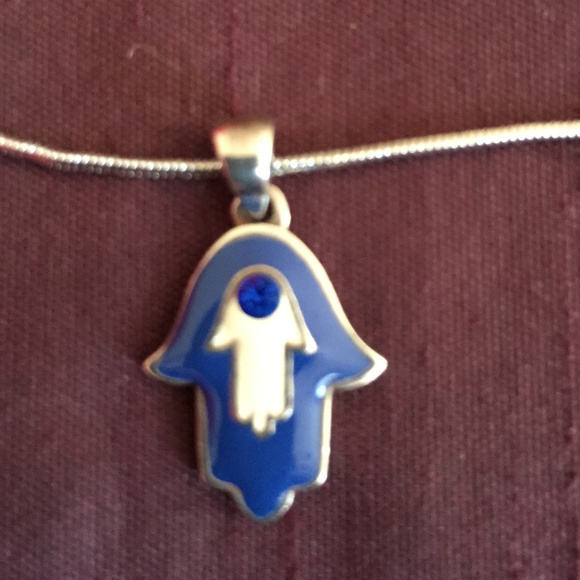 Silver Evil Eye 'Hamsa' Necklace - Picture 2 of 2